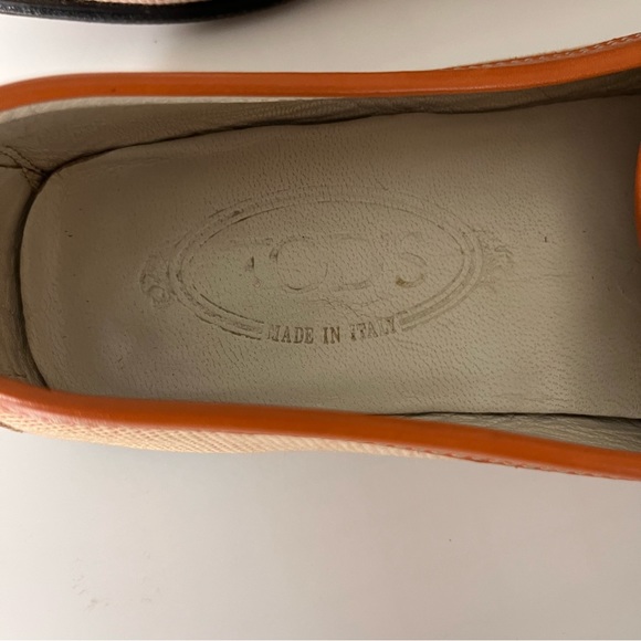 Tod's Driver Loafers Orange Leather size 7 - Picture 5 of 6